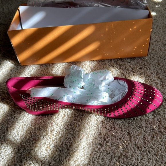 Fuchsia Pink Flats Rhinestones Unisa Womens 8 1/2 M - Picture 4 of 5